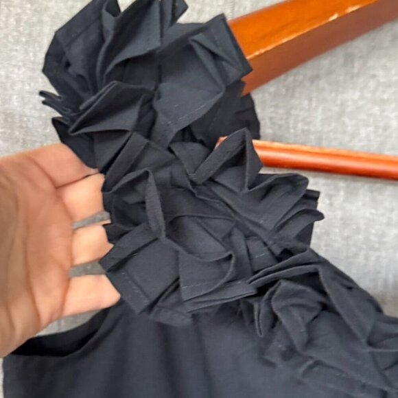 New York & Co Off The Shoulder 3-D Rosette Stretch Cotton Poplin Blouse Size L - Picture 5 of 14